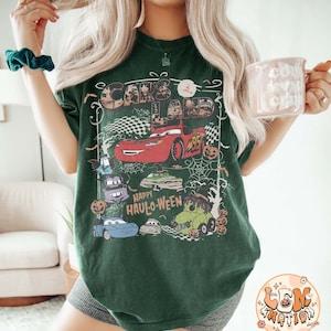 

Retro Disney Cars Land Halloween Shirt Lightning McQueen Happy HaulOWeen Tee Spooky Vibes Halloween Party 2025 Shirt 4XL