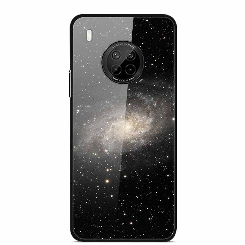 For Huawei Y9A Cases Y8P Y7P Y5P P40 Lite Tempered Glass Hard Back Covers For Huawei P Smart 2021 2020 Cases Bumper Painted Capa