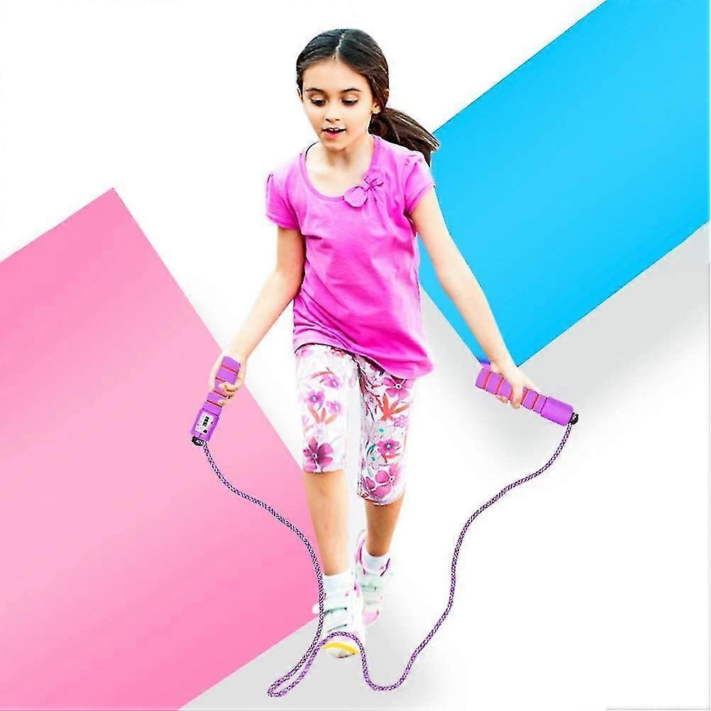 Children's Skipping Rope with Counter, Adjustable Skipping Rope (purple with Pink)