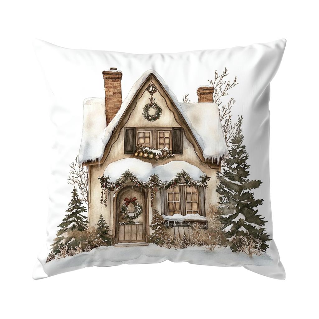Vintage Christmas Series Pillowcase Printed Polyester 40/45/50cm Throw Pillowcover Decorative Sofa Cushion Pillowslip Home Decor