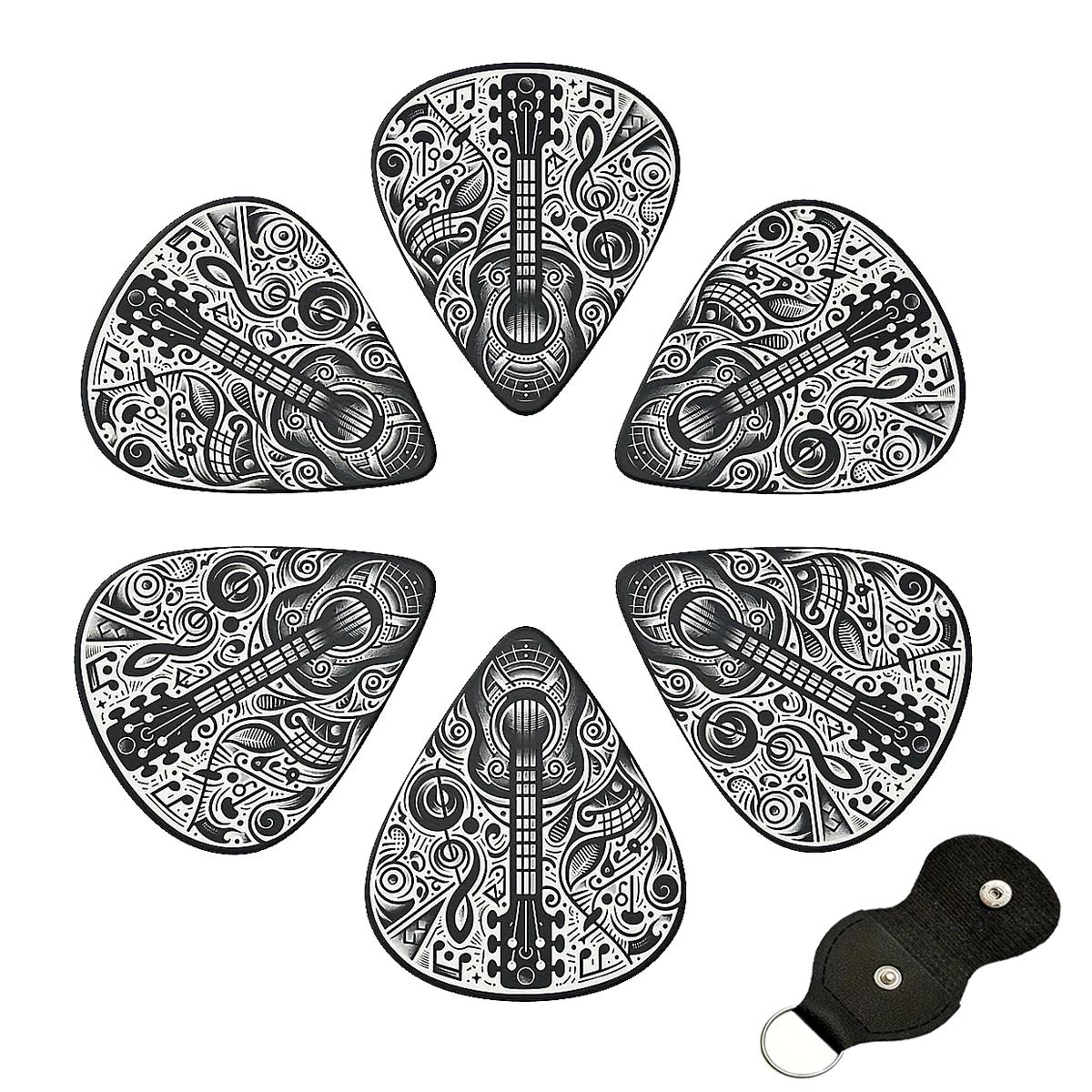 

Miwayer 6 Pcs Original Sound Guitar Picks 0.46/0.71/1.00mm, Double-Sided Printed , Guitar Picks /for Music Lovers 0.46mm