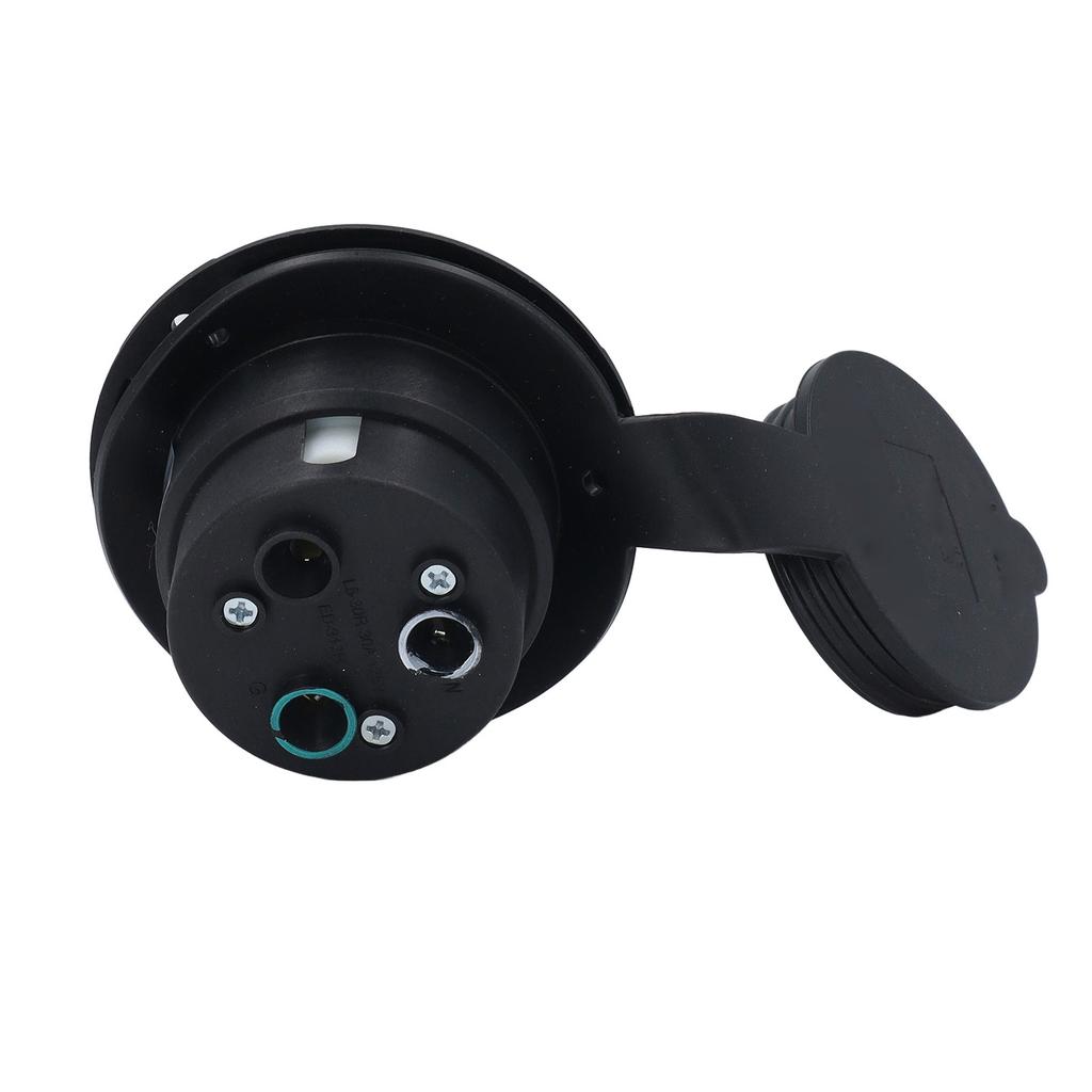 Flanschsteckdose 30A 125V NEMA L5-30R Verriegelungssteckdose RV-Strom 2-polig 3-adrig Elektrische Steckdose mit wetterfester Kappe