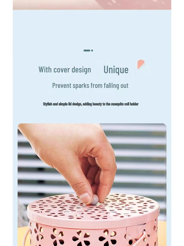 Stainless Steel Mosquito Coil Holder with Lid and Ash Catcher - Fireproof Mosquito Repellent Box