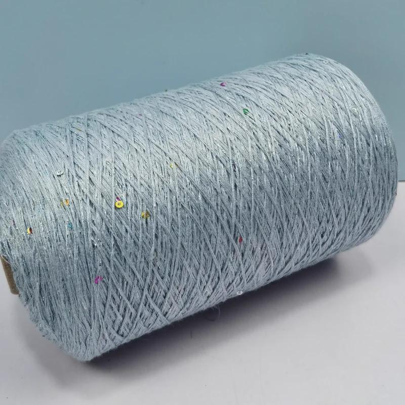 Glitter Mulberry Silk Cotton Thread 500g/Roll Glitter Bead Silk Lace Thread Soft Silky Spring/summer DIY Hand-woven Thread