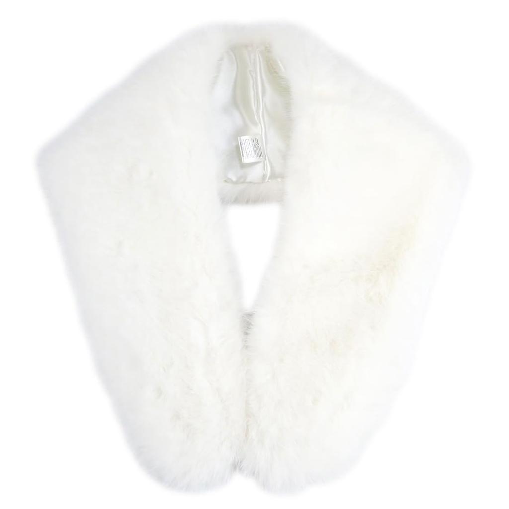 [ANS] Coming-of-Age Ceremony Shawl, Faux Fur, White, for Furisode Kimono