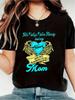 A T-Shirt Featuring Wo'S Commemorative Angel Wings And Heart Print a Comfortable, Slim-Fit, Short-Sl