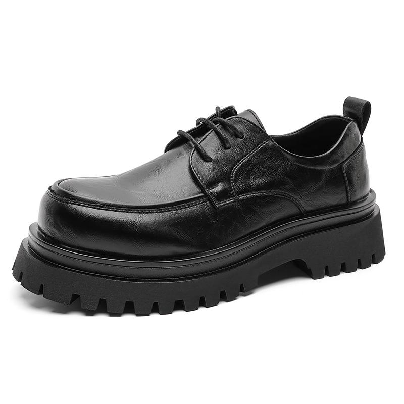 

Мода Новые Мужские Кожаные Туфли на Толстой Подошве Бизнес Комфорт Стиль Повседневная обувь на толстой подошве Горячие продажи Ретро и минималистичный 38-4 44 чёрный