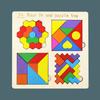 4 in 1 Montessori Tangram Jigsaw Puzzle Toy Wooden Geometric Shape Colorful Cognition Puzzle Wood Building Blocks Gifts for Kids