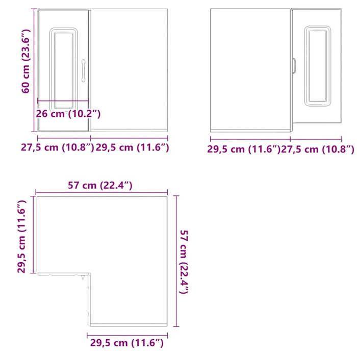 VidaXL Armoire murale d'angle de cuisine Kalmar chêne sonoma 853620