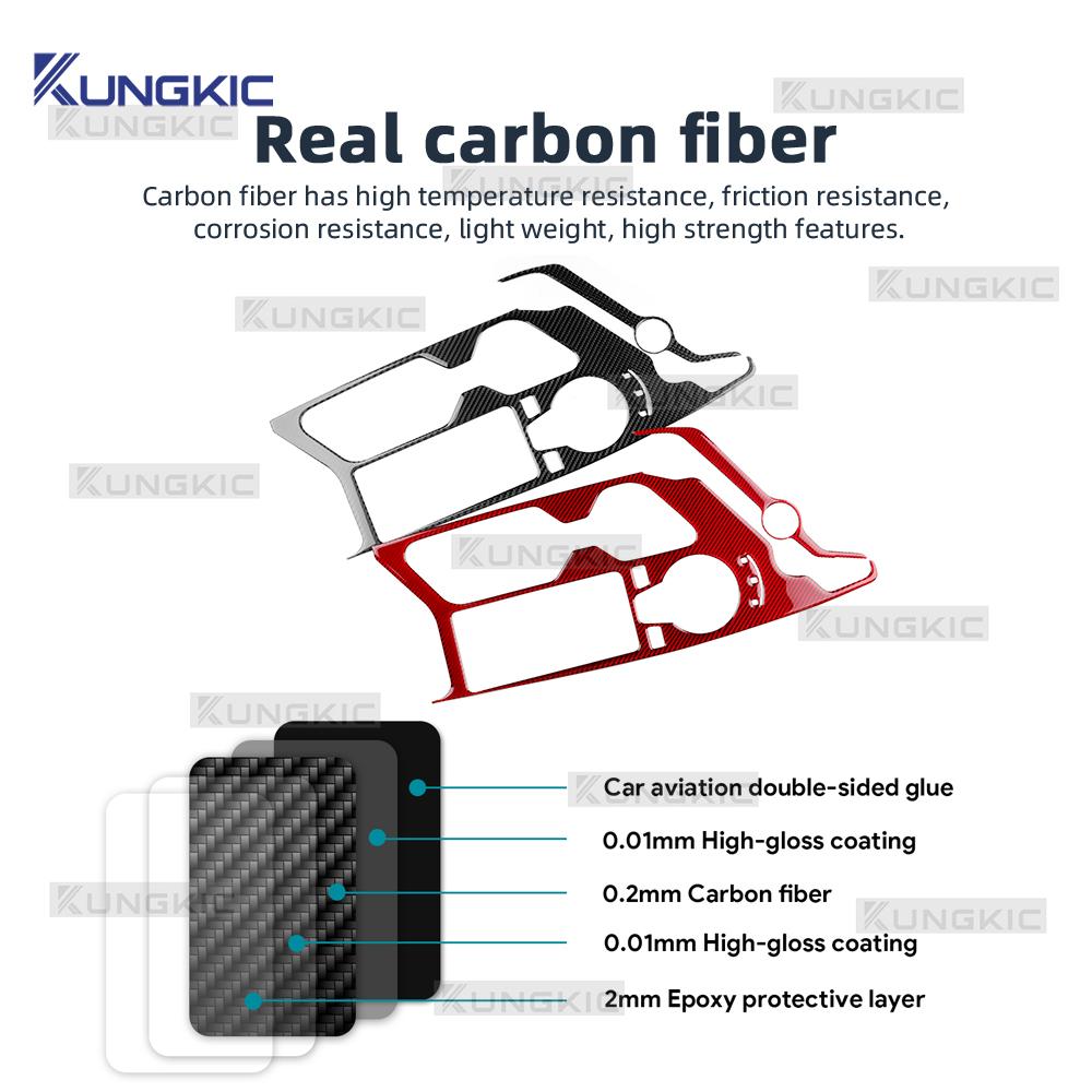 Real Soft Carbon Fiber Sticker For Kia EV6 GT EV 2022 2023 2024 2025 LHD RHD Car Gear Shift Panel Interior Trim Accessories