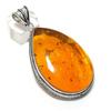Natural Baltic Amber Gemstone 925 Sterling Silver Jewelry Pendant 2.76" R6l98