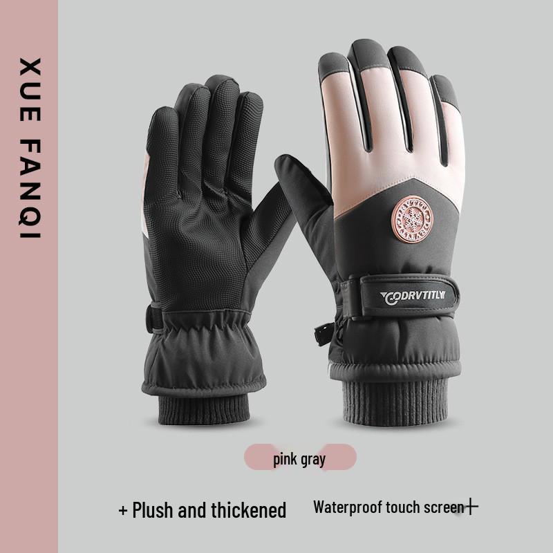 Unisex Winter Split-Finger Ski Gloves: Fleece-Lined, Touchscreen Compatible, Ideal for Cycling and Outdoor Activities