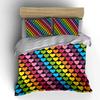 Colorful Heart Pattern Decor Set Soft Comfortable Duvet Cover Bedding Set Included 1*Duvet Cover & 2*Pillowcases gift