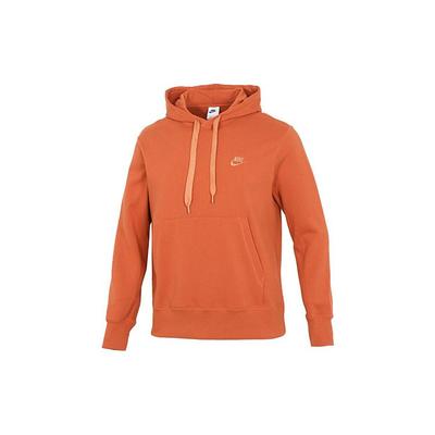 Nike French Terry Embroidered Logo Hoodie Men Sweatshirt Orange DA0024-881