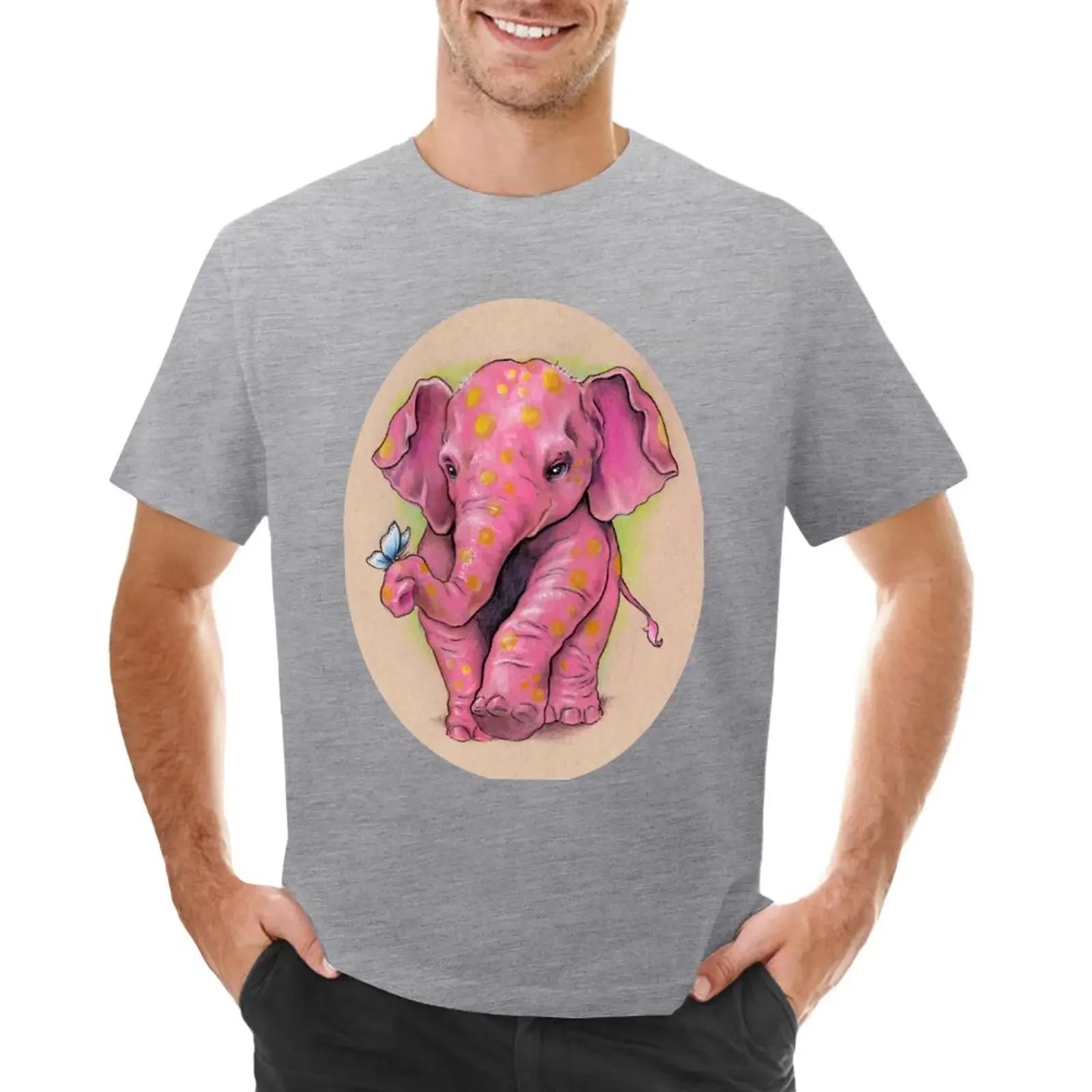 Pink Elephant with golden spots TShirt Aesthetic clothing blacks graphics mens t shirts S