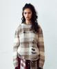 THEVINYLHOUSE Grunge Stripe Sweater Brown