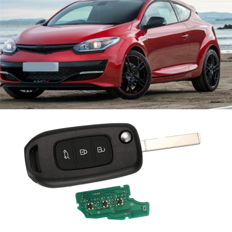 For Renault Megane 3 3 Buttons Folding Remote Control Key VA2 PCF7961M 4A Chip 433Mhz Key Blade Car