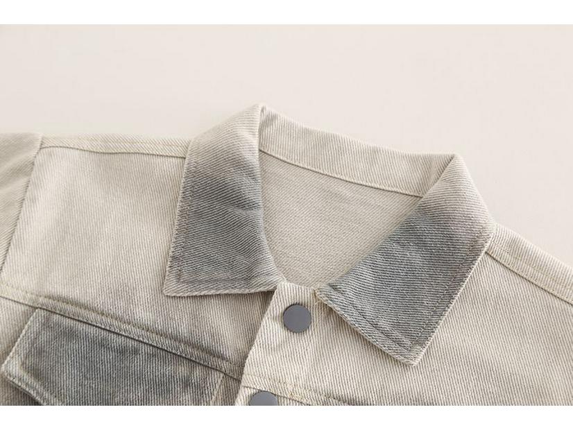 Boys' Trendy Denim 3-Piece Set: Stylish Spring/Autumn Outfit with Shirt and Outerwear