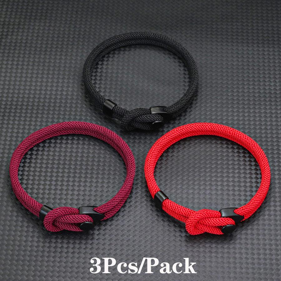 Fashion 3Pcs/Pack Men Bracelet Grade A 4mm String Braslet Creative Design For Men Casual Accessories Cord Chain Braclet Pulsera