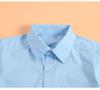 Boys' Blue Short-Sleeve School Uniform Shirt - Thin, Pure Cotton Summer Formal Wear for Middle & Big Kids