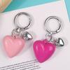 Keychain Pendant Metal Spring Buckle Smooth Open Close Mini Glossy Resin Heart Charm Key Chain Keys Bags Car