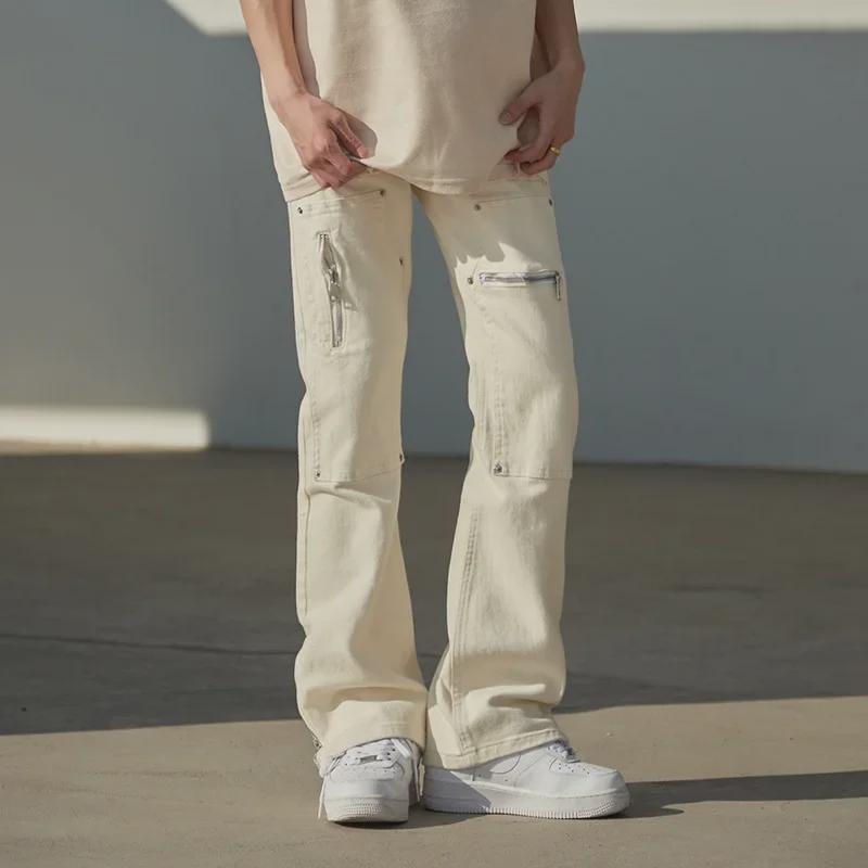 

2023 Youth Mid-Waist Solid Color Business Casual Pants with Zipper Medium білий