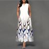Women's clothing European and American style large size dress digital printing sleeveless versatile