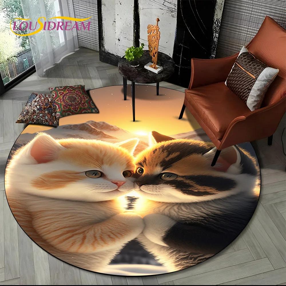 3D Mysteriou Sun Moon Tarot Mandala Magic Round Area Carpet Rug for Living Room Bedroom Kid Playroom Decor,Pet Area Rug Non-slip