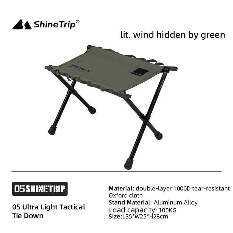 ShineTrip Outdoor Mazar Aluminiumlegierung Ultraleichter taktischer tragbarer Klapp-Campingstuhl Angelstuhl Kleine Bank