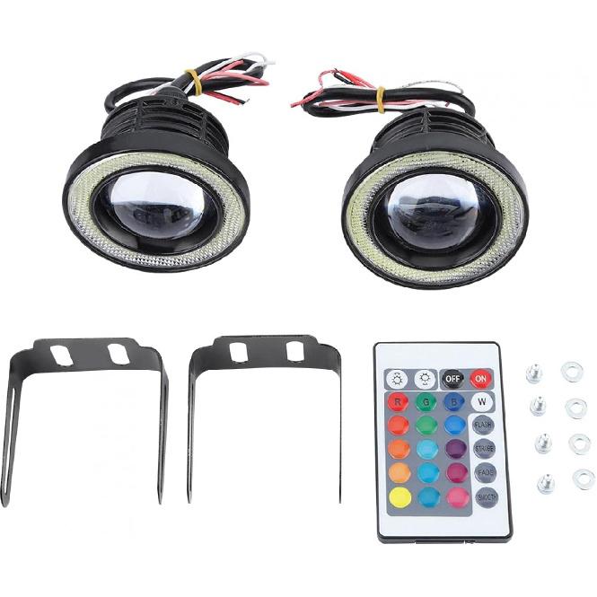 30W RGB Car Angel Eye Fog Light, Angel Eyes, Round COB LED Lamp, Angel Eye Fog Lamp, Lighting Accessories COB Fog Lamp Car Fog Light, COB Halo