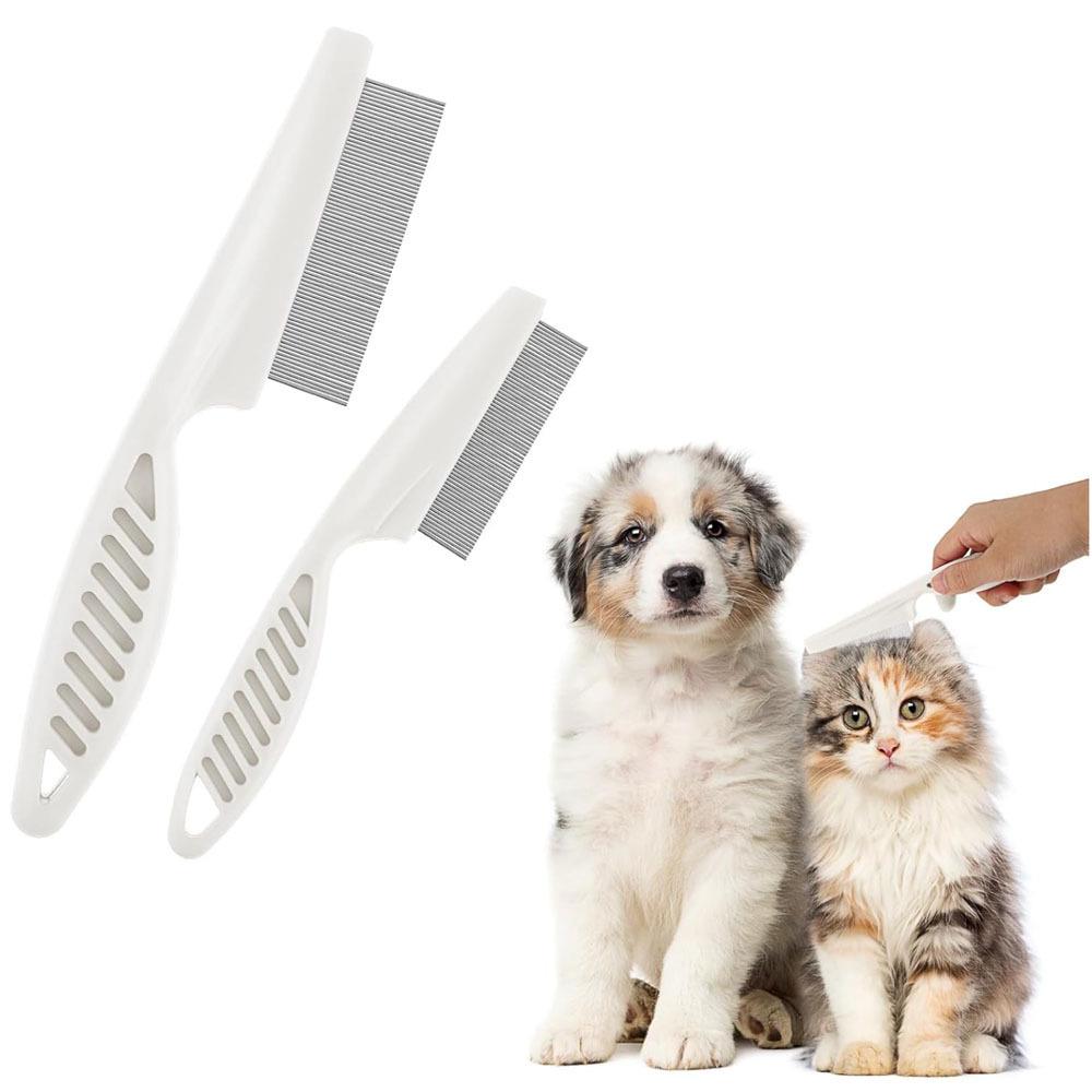 Pet Comb: Fine-Tooth Plastic Handle for Cats & Dogs, Flea-Combing Needle Design