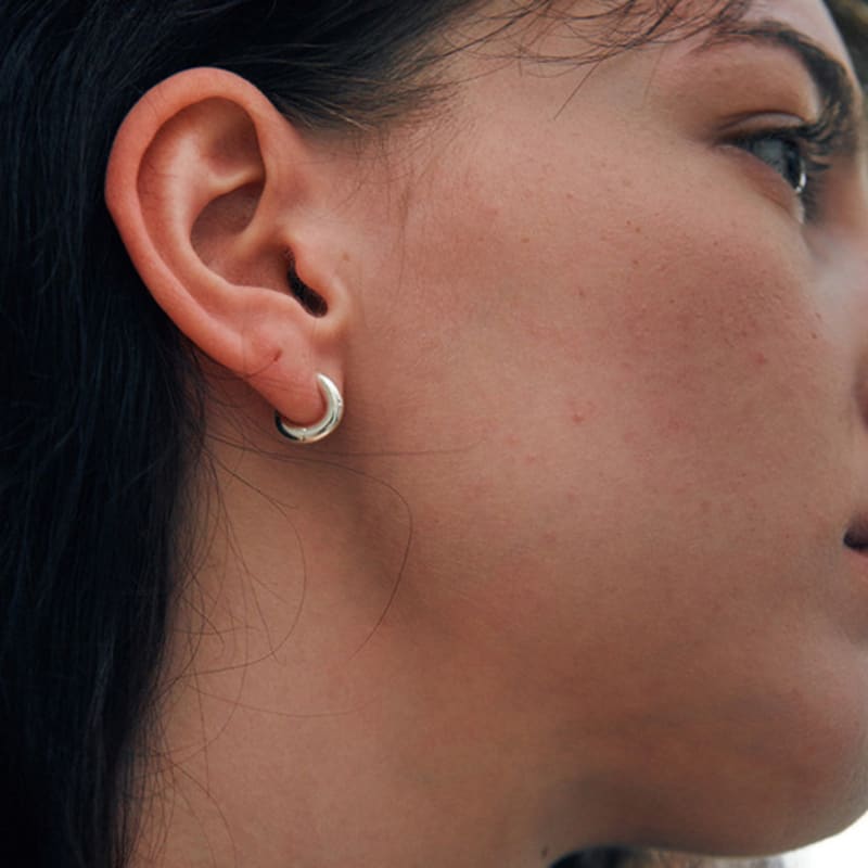 

verte [925 silver] Deux.silver.219 / mini vague earring (silver) silver