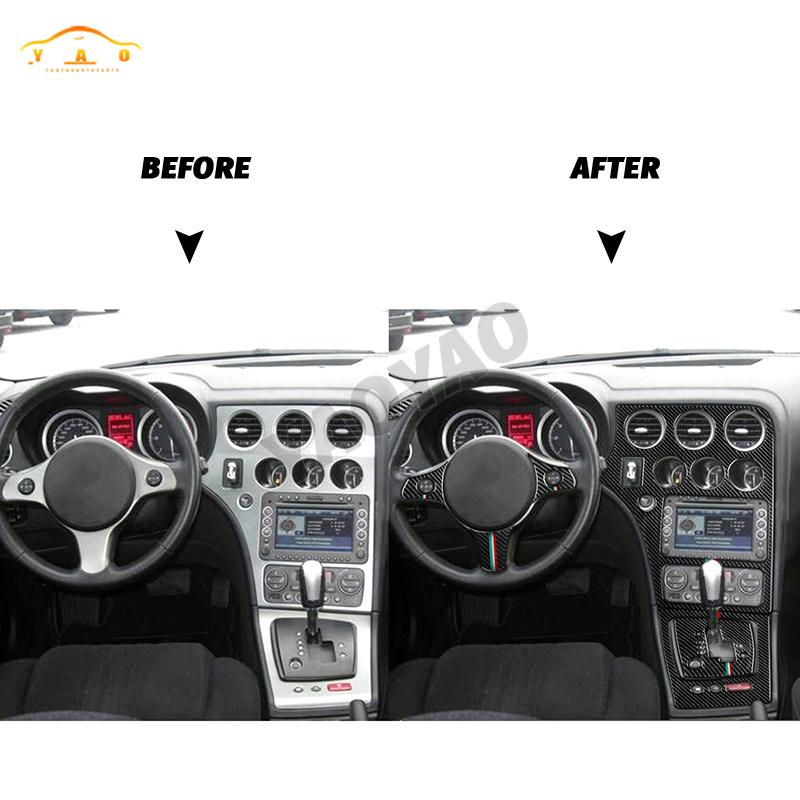 Carbon Fiber Sticker Brera Spider Dashboard Gear Shift Panel For Alfa Romeo 159 2005- Car ide Decorative Accessories