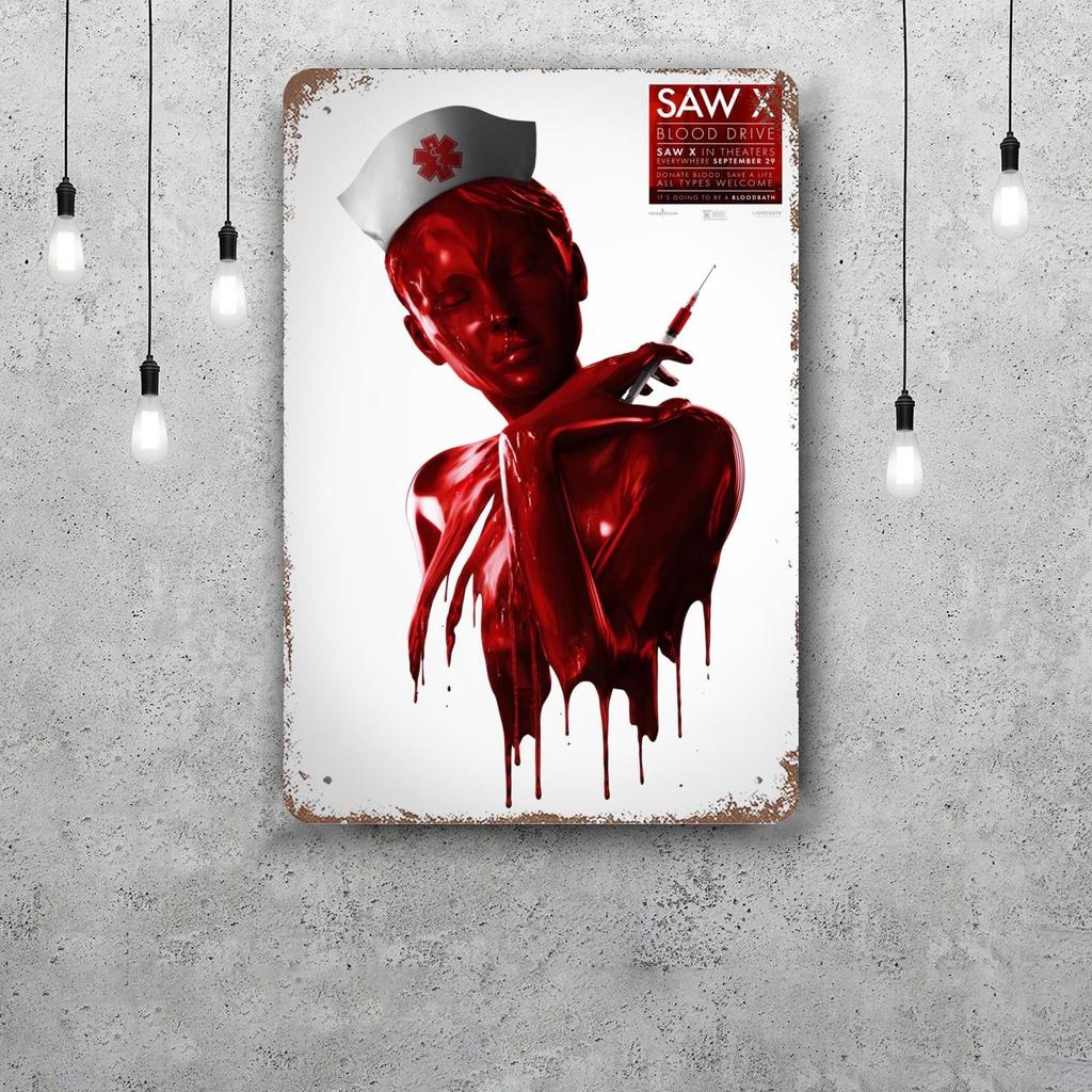 Saw X Retro Vintage Tin Sign Poster Decorative Plaque Metal Plate Wall Decor