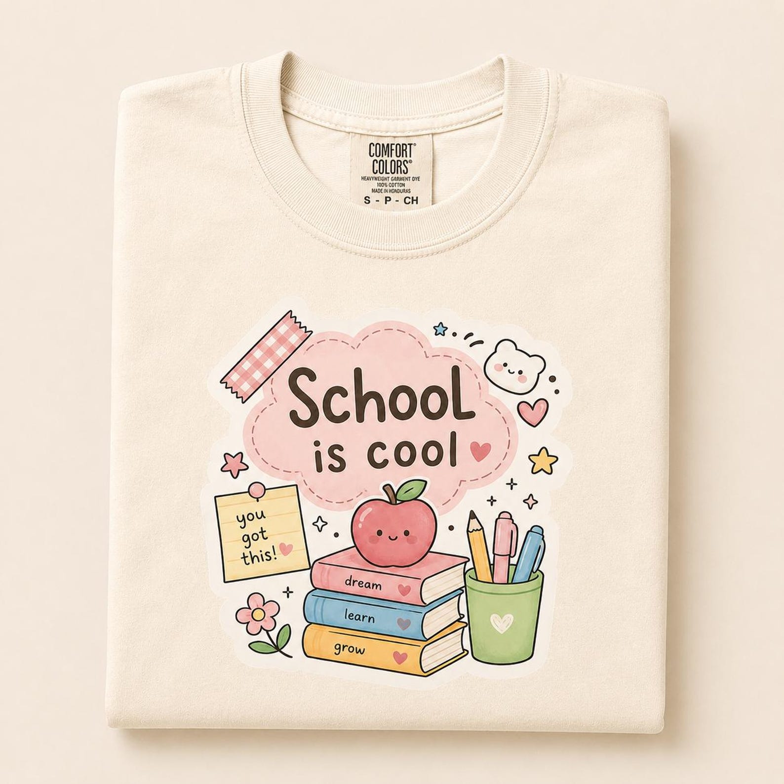 School Is Cool Shirt, Cute Teacher T-Shirt, Back To School Graphic Tee, Teacher Gift, Elementary Teacher Tee, Comfort Colors Tee XL