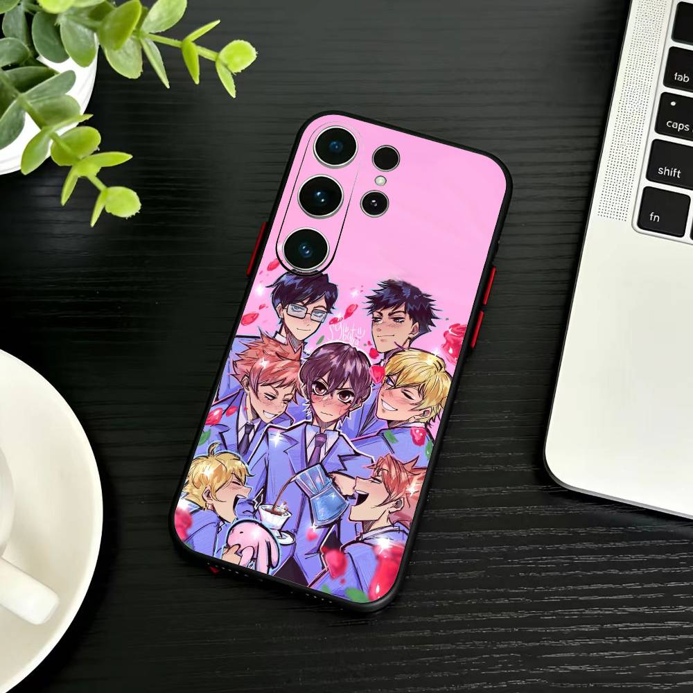 Ouran High School Host Club Handyhülle für Samsung S26, S25, S24, S23, S22, S30, S21, Ultra, Plus, FE 5G, schwarze Softcover-Hülle