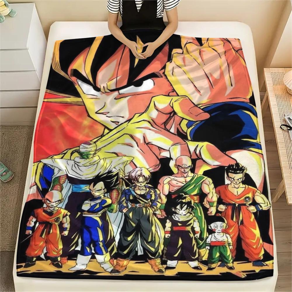 

Dragon Ball Warm Cozy Flannel Blanket Printed Pattern for Home Bedding Sofa Couch Portable Travel Picnic Blanket -xia15 75x90cm