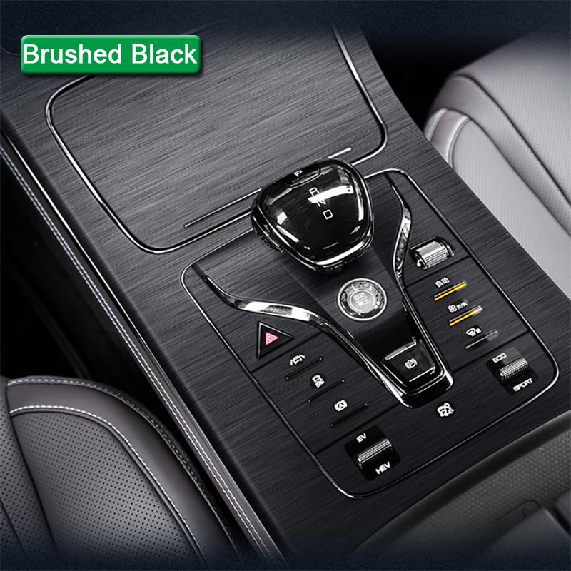 Car Interior Sticker For BYD HAN EV 2022 2023 Car Gear Panel Sticker Gear Box Protective Film Carbon Fiber Black Car Accessories