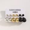 6pairs Chunky Water-drop Drop Earrings Matte Finish Luxury Chunky Waterdrop Earrings Glossy Bead Teardrop Hoop Eardrop Party