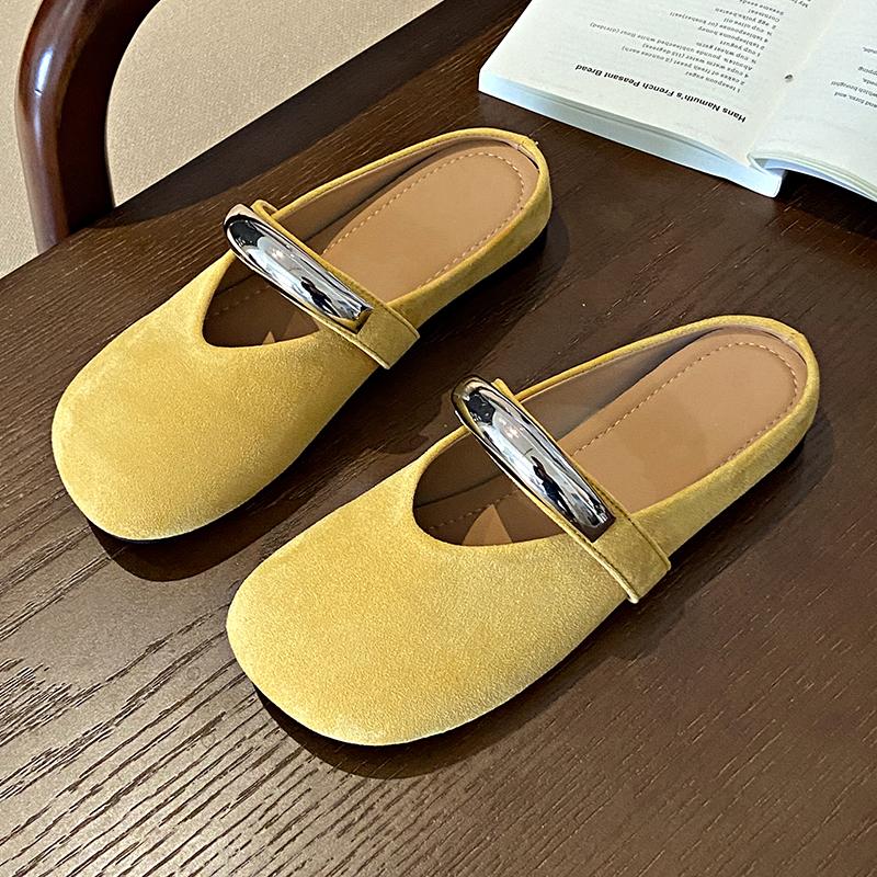 Fashion Retro Ballerina Slipper Style Wide Toe Box Shoes Famous Brand Spring Comfortable Rubber Sole Ladies Sandals (Best Selling Deal)