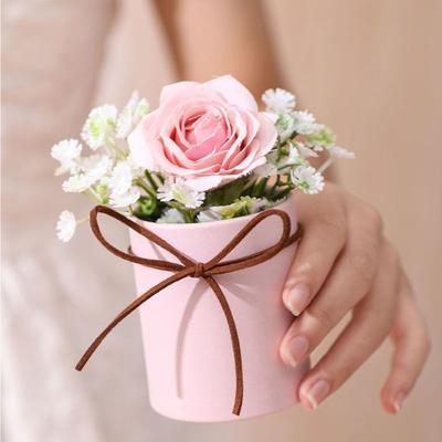 Scatole di carta rotonde con coperchio e secchiello per imballaggio regalo, scatole regalo per caramelle, scatole per feste e matrimoni