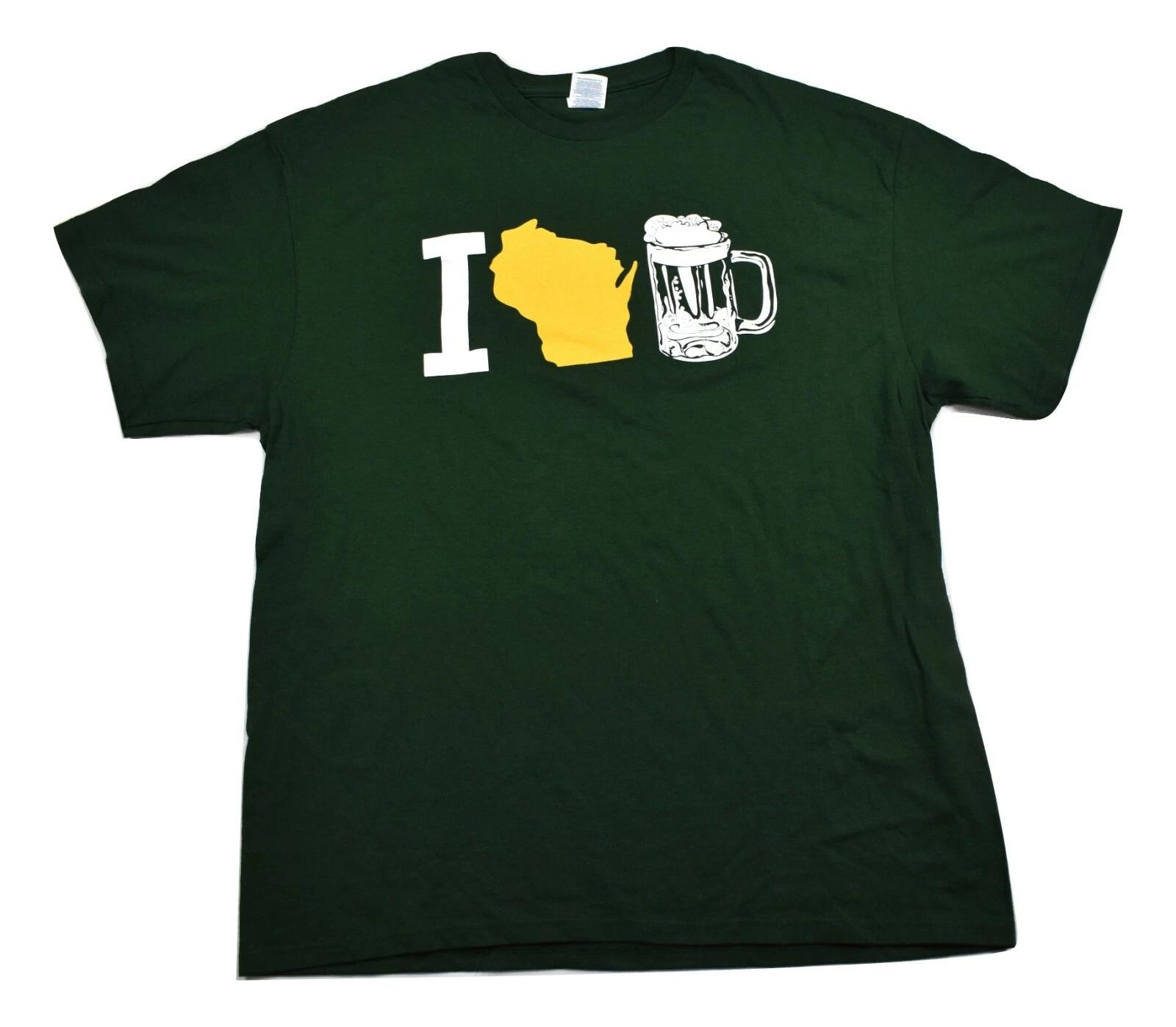 

Mens I Love Wisconsin Beer Shirt New XL S