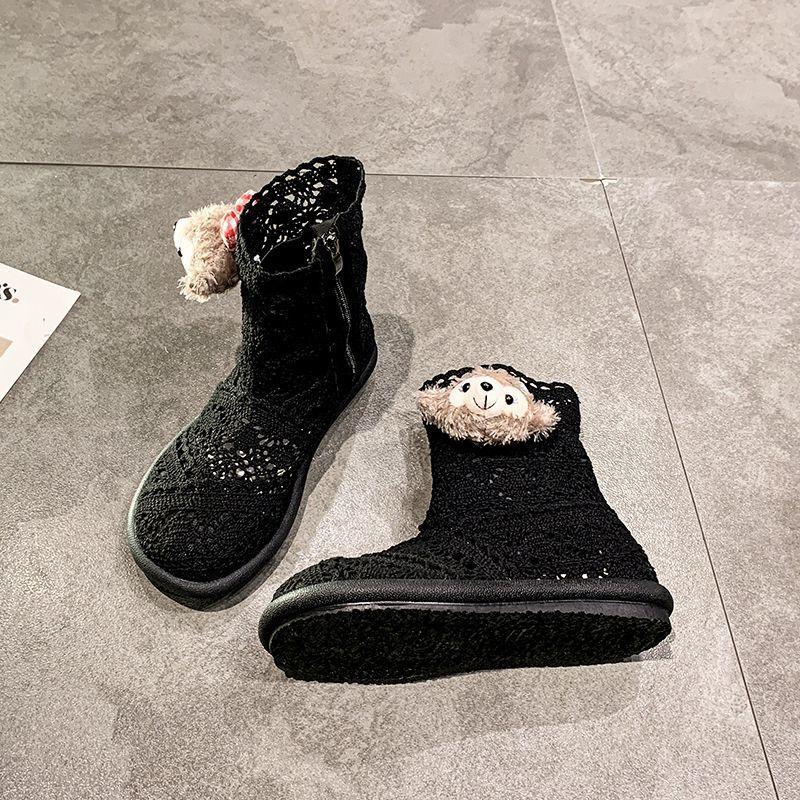 French Hollow Long and Short Boots Women Go Out Fashionable Retro Mesh Boots Women Cool Boots New