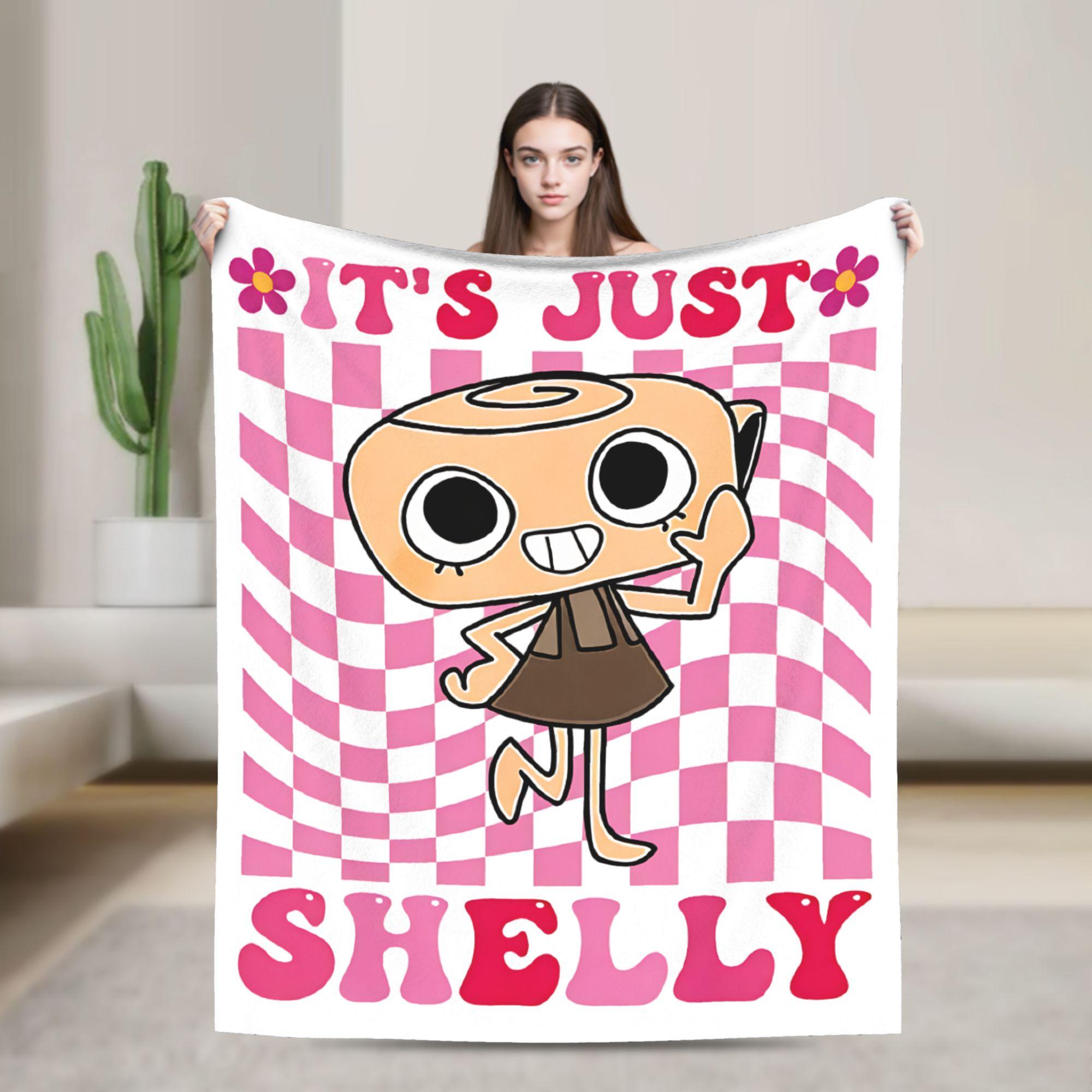 

Dandys World Shelly Knitted Blankets Coral Fleece Plush Catoon Super Soft Throw Blanket for Airplane Travel Bedspread 30x40in
