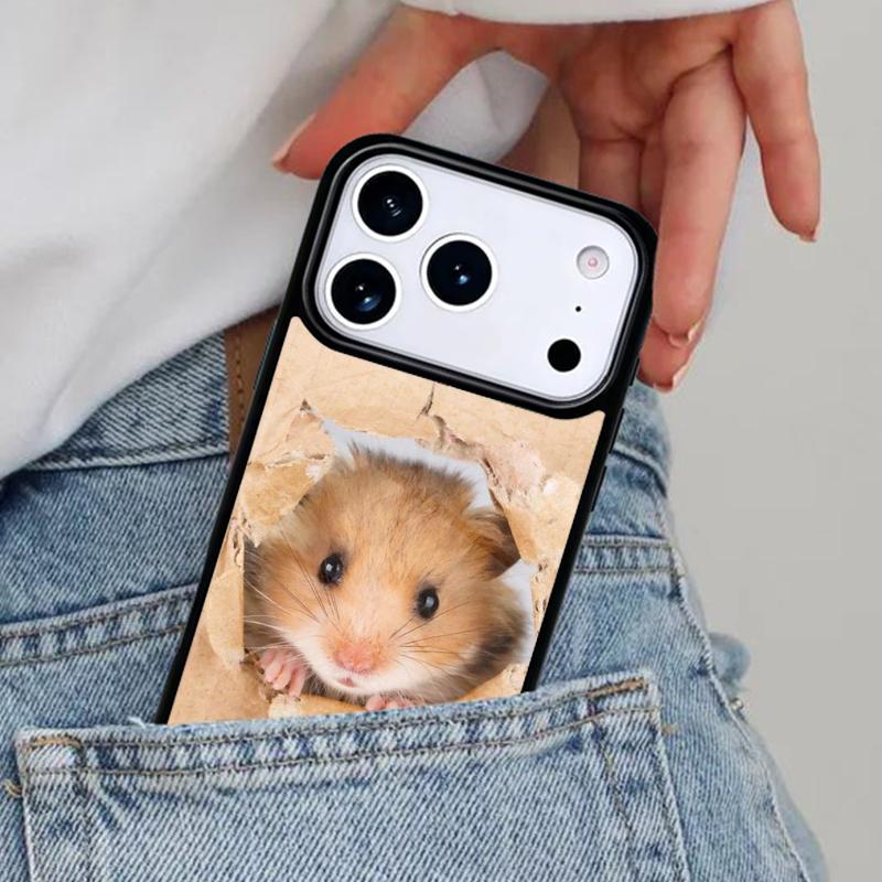 Cute Lovely Pet Hamster Phone Case for iPhone 16e 15 14 13 12 17 Pro Max Plus Air 17pro Cover Coque