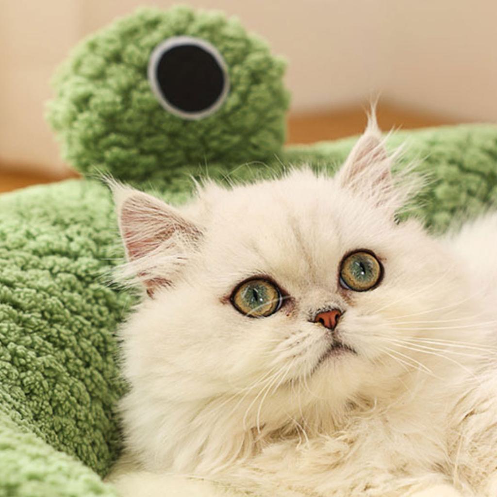Soft Cat Bed Deep Sleeping Bed Dog Cat Winter House Frog Shape Enclosed Pet Tent for Kitten Puppy Sleeping Supplies