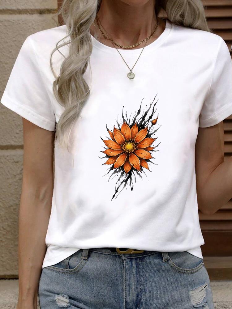 (Asian Size) Tee Top star trend cute 90s Women Fashion Female Clothing T Shirt Woman Print  Short Sleeve Graphic T-shirts