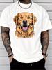 Unisex Summer Cotton Tee Cute Golden Retriever Dog Portrait Graphic Pet Lover Casual Short Sleeve Daily Fashion Streetwear Top