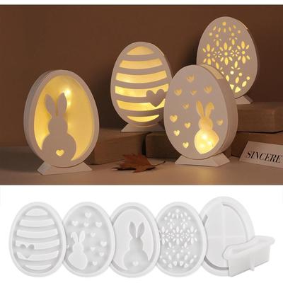Silicone Moulds Easter Bunny Silicone Casting Mould Easter Egg Plaster Moulds for Casting Easter Bunny Epoxy Resin Moulds Silicone Easter for Crafts