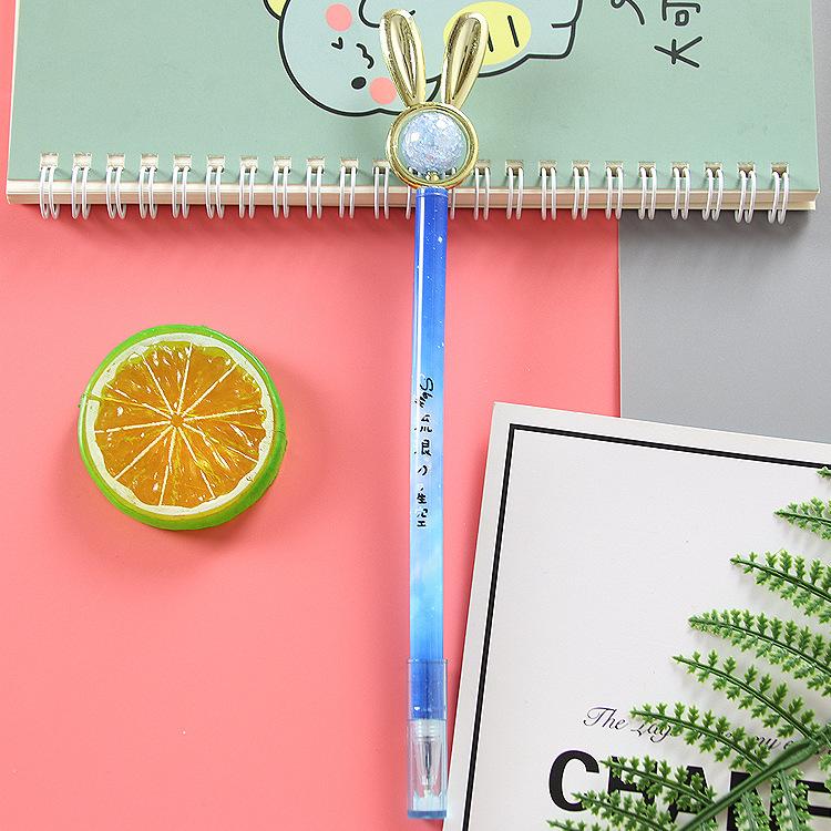 1 Piece Cute Cartoon Crystal Gel Ink Pens Kawaii Stationery Material Office School Supplies Gifts Gel Pen